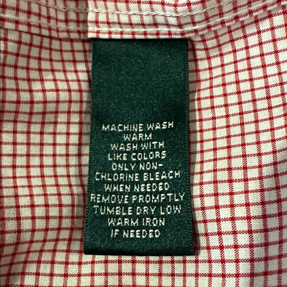 VTG Lauren Ralph Lauren Red Gingham Oxford Button Down Shirt Cotton Small Preppy - Picture 7 of 8